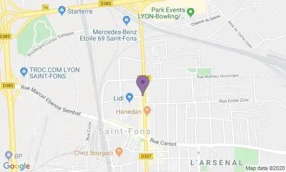Localisation Société Générale Agence de Saint Fons