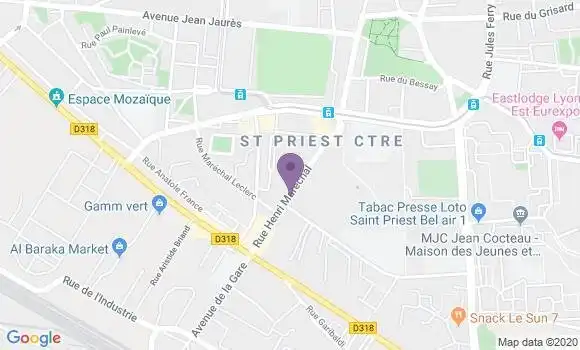 Localisation Société Générale Agence de Saint Priest