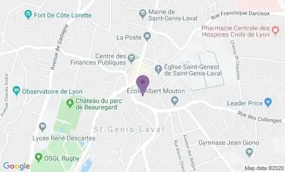 Localisation Société Générale Agence de Saint Genis Laval