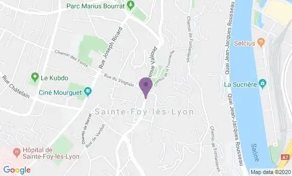 Localisation Société Générale Agence de Sainte Foy lès Lyon