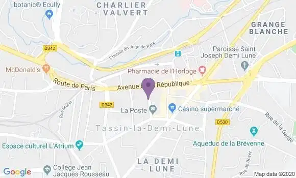 Localisation Société Générale Agence de Tassin la Demi Lune