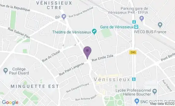 Localisation Société Générale Agence de Vénissieux