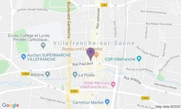 Localisation Société Générale Agence de Villefranche sur Saône