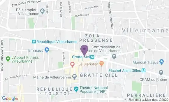 Localisation Société Générale Agence de Villeurbanne Gratte Ciel