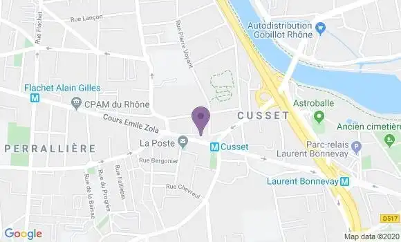 Localisation Société Générale Agence de Villeurbanne Cusset
