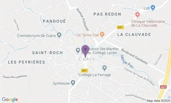 Localisation Société Générale Agence de Cuers