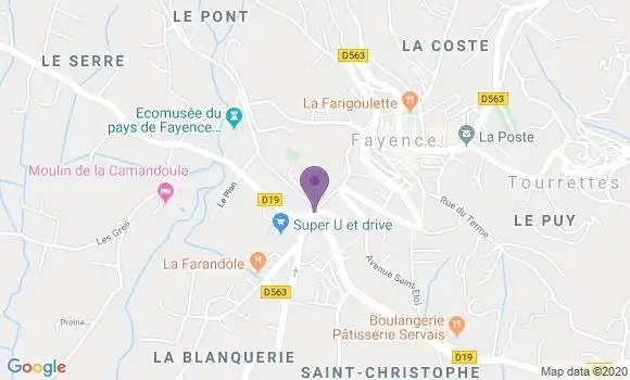 Localisation Société Générale Agence de Fayence
