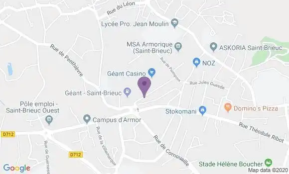 Localisation Société Générale Agence de Saint Brieuc Les Villages
