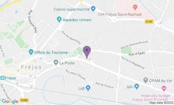 Localisation Société Générale Agence de Fréjus Tassigny