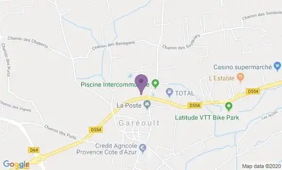 Localisation Société Générale Agence de Garéoult