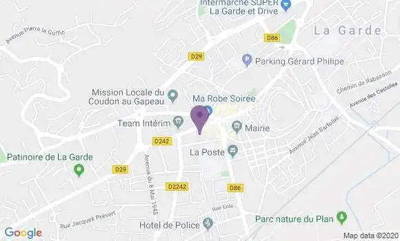 Localisation Société Générale Agence de La Garde