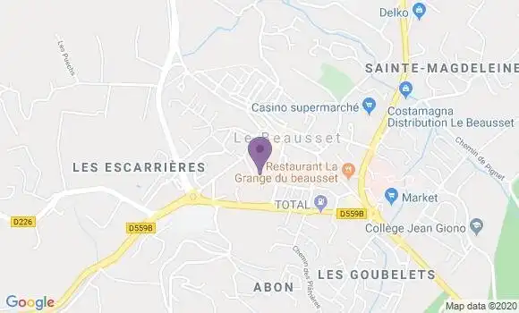 Localisation Société Générale Agence de Le Beausset