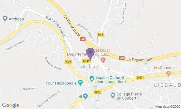 Localisation Société Générale Agence de Le Luc