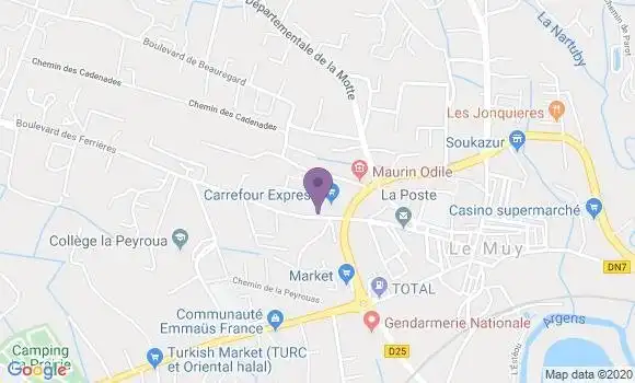 Localisation Société Générale Agence de Le Muy