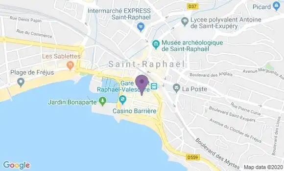 Localisation Société Générale Agence de Saint Raphaël