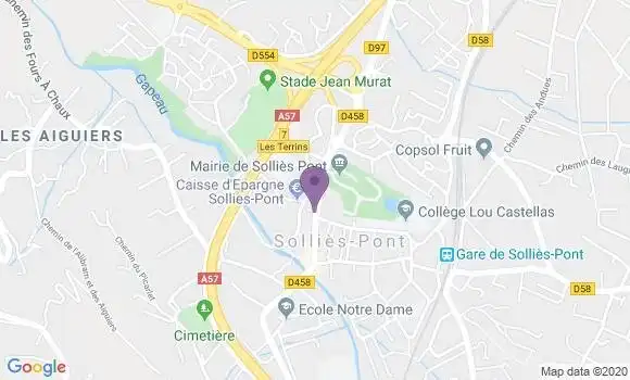 Localisation Société Générale Agence de Solliès Pont