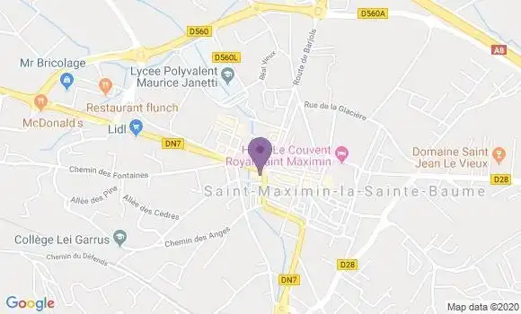 Localisation Société Générale Agence de Saint Maximin la Sainte Baume