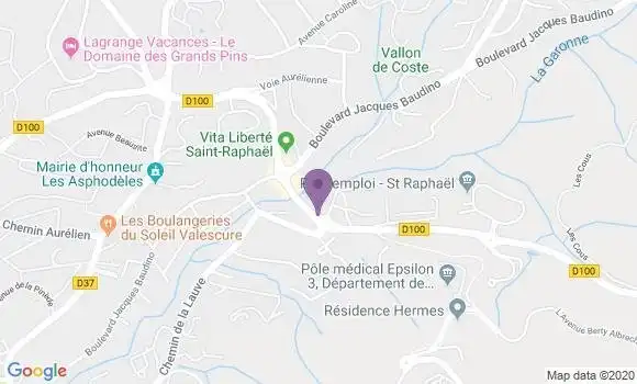 Localisation Société Générale Agence de Saint Raphaël Cerceron