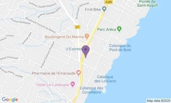 Localisation Société Générale Agence de Saint Aygulf