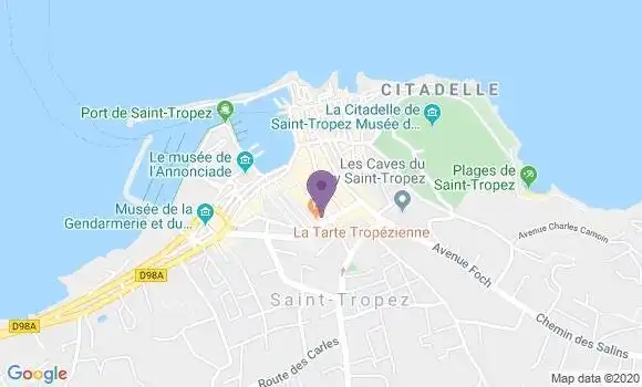 Localisation Société Générale Agence de Saint Tropez
