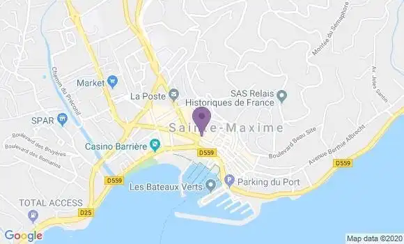 Localisation Société Générale Agence de Sainte Maxime