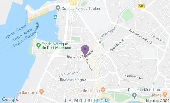 Localisation Société Générale Agence de Toulon le Mourillon