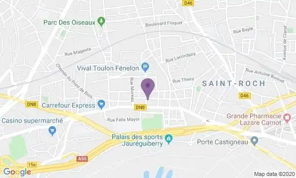 Localisation Société Générale Agence de Toulon Pont du Las