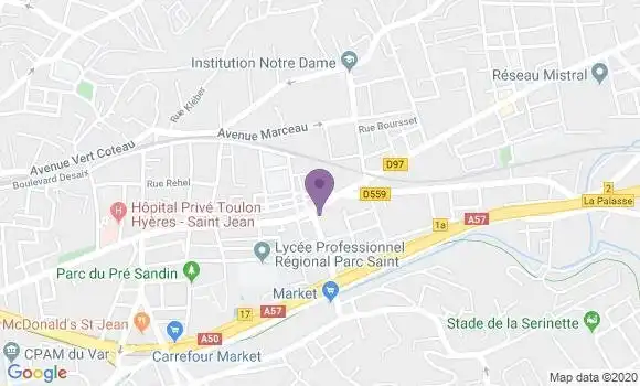 Localisation Société Générale Agence de Toulon Saint Jean Var