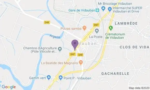 Localisation Société Générale Agence de Vidauban