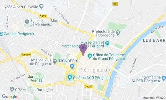 Localisation Société Générale Agence de Périgueux