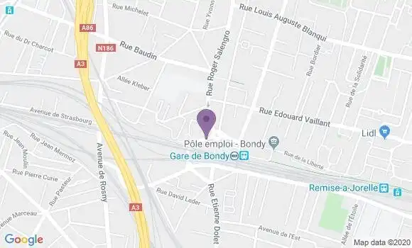 Localisation Société Générale Agence de Bondy Gare
