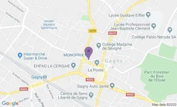 Localisation Société Générale Agence de Gagny