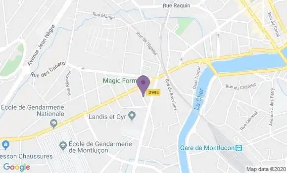 Localisation Société Générale Agence de Montluçon Jules Guesde