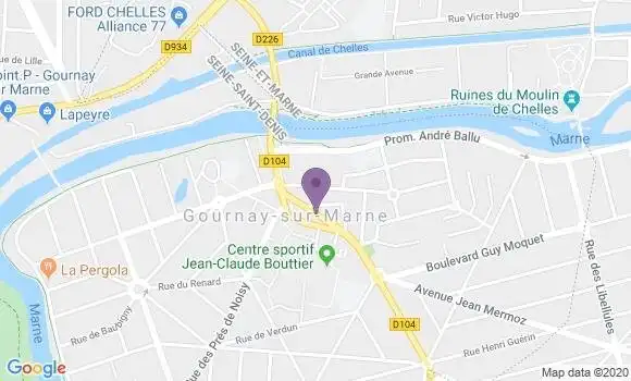 Localisation Société Générale Agence de Gournay sur Marne