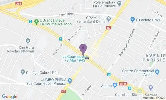 Localisation Société Générale Agence de La Courneuve