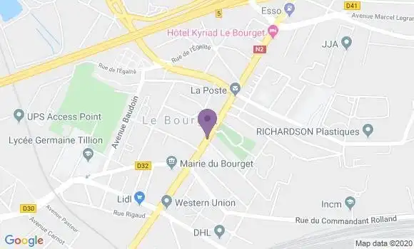 Localisation Société Générale Agence de Le Bourget