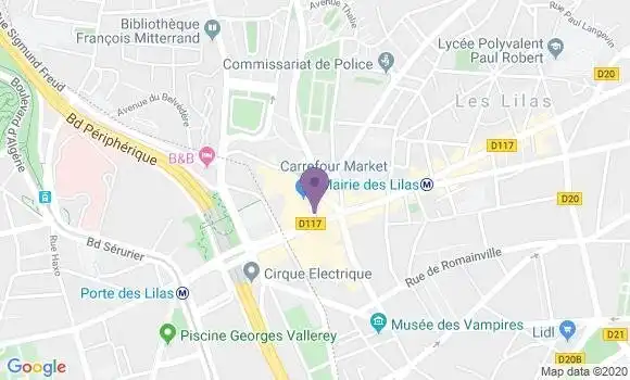 Localisation Société Générale Agence de Les Lilas