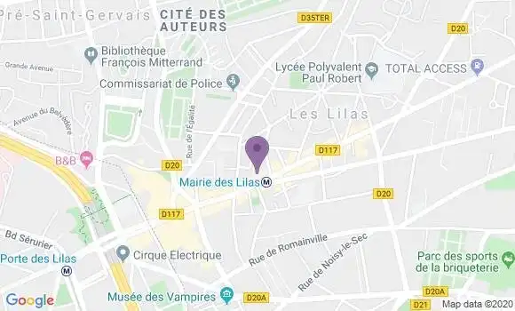 Localisation Société Générale Agence de Les Lilas Mairie