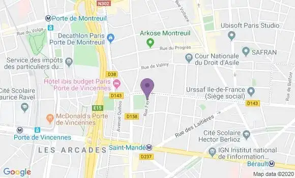 Localisation Société Générale Agence de Montreuil sous Bois Valmy
