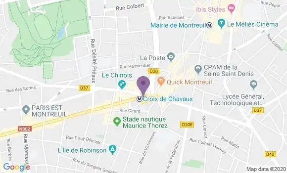 Localisation Société Générale Agence de Montreuil sous Bois