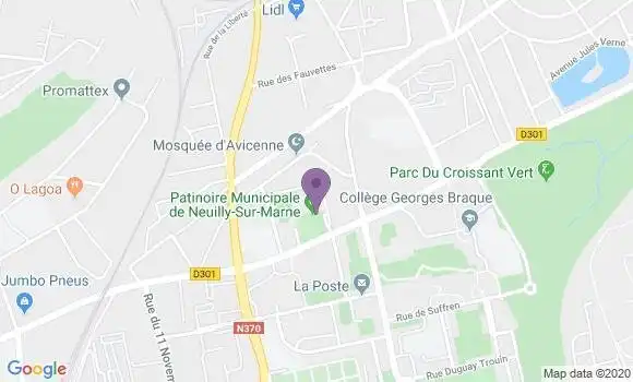 Localisation Société Générale Agence de Neuilly sur Marne