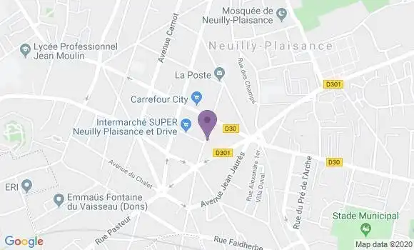 Localisation Société Générale Agence de Neuilly Plaisance