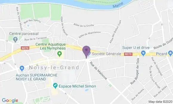 Localisation Société Générale Agence de Noisy le Grand Centre