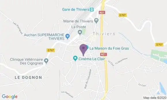 Localisation Société Générale Agence de Thiviers