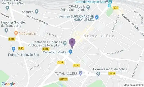 Localisation Société Générale Agence de Noisy le Sec