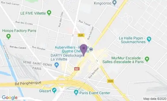 Localisation Société Générale Agence de Pantin 4 Chemins