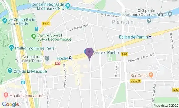 Localisation Société Générale Agence de Pantin Centre