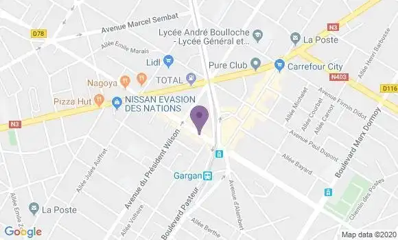 Localisation Société Générale Agence de Les Pavillons sous Bois