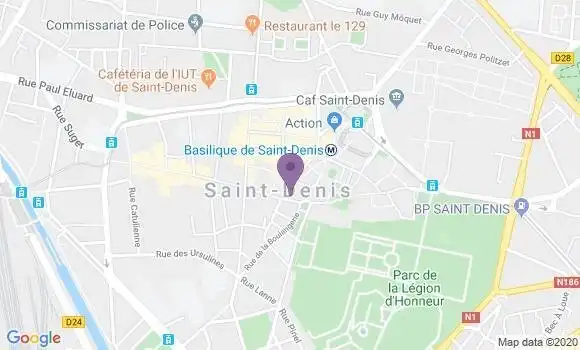 Localisation Société Générale Agence de Saint Denis Basilique