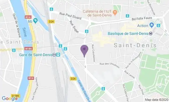 Localisation Société Générale Agence de Saint Denis Centre